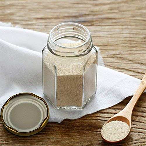 Encheng 4 oz Hexagon Glass Jars with Lids