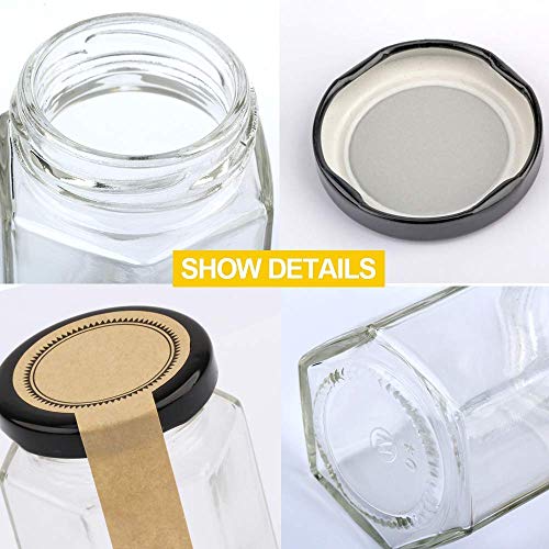 30 Pack Encheng 4 oz Clear Hexagon Canning Jars