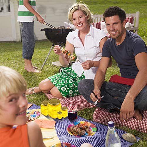 Encheng 10oz Hexagon Glass Jars with Golden Lids