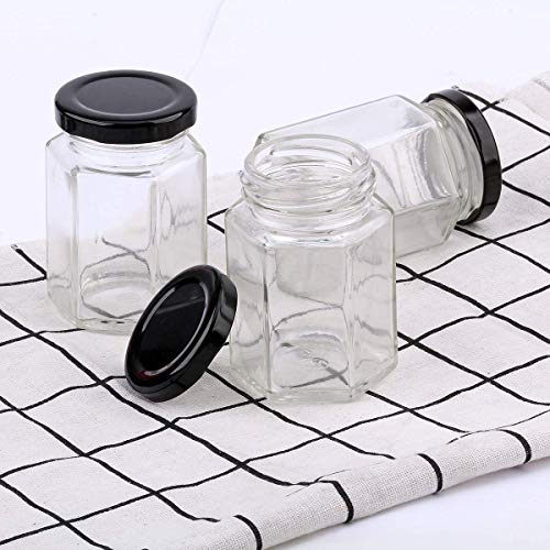 30 Pack Encheng 4 oz Clear Hexagon Canning Jars