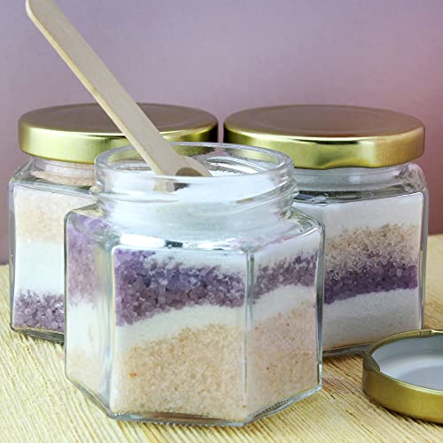 24-Pack Clear Glass Hexagon Jars for Canning Jams