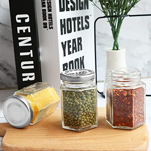 30 Pcs 4 oz Hexagon Glass Jars with Lids