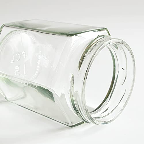 Hexagon Glass Jars, 24 pack with Silver Lids