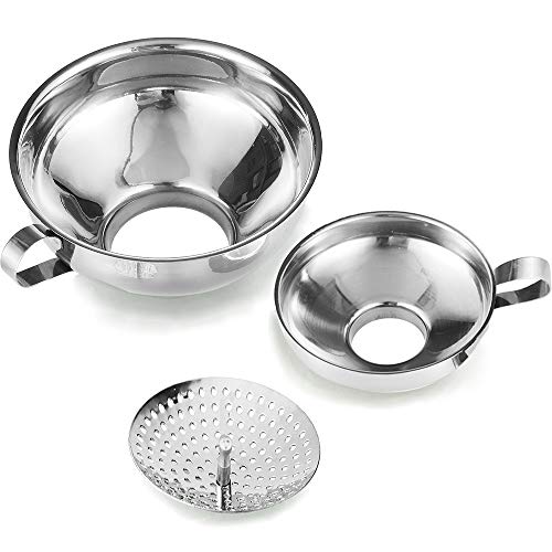 Delove Stainless Steel Wide-Mouth Canning Funnel Set