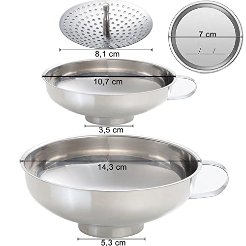 Kalave Stainless Steel Canning Funnel Set - 3 Pack
