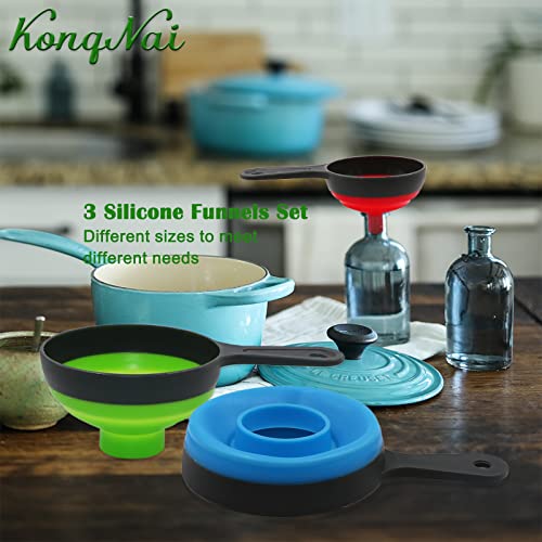 Silicone Collapsible Canning Funnel Set, Wide Mouth Jars
