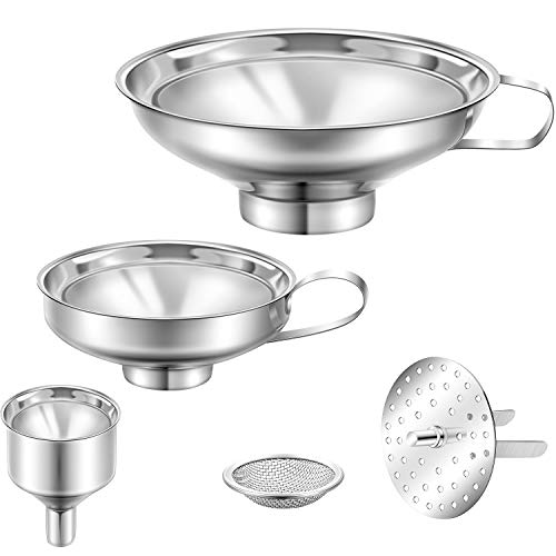 5-Piece Stainless Steel Canning Funnels for Mason Jars