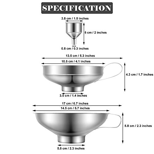 5-Piece Stainless Steel Canning Funnels for Mason Jars