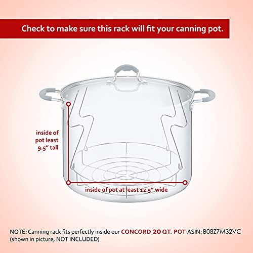 Concord 12" Stainless Steel Canning Rack - Bulk 2 Pack