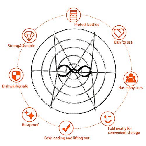 Stainless Steel Canning Jar Rack with Silicone Handle