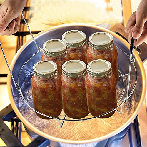 Stainless Steel Canning Jar Rack with Silicone Handle