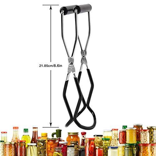 Eeoyu Stainless Steel Canning Jar Lifter Tongs (Black)