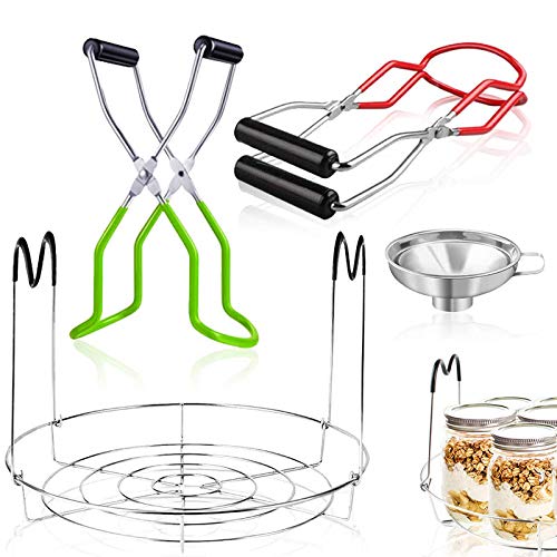Canning Set with Tongs, Rack, and Funnel