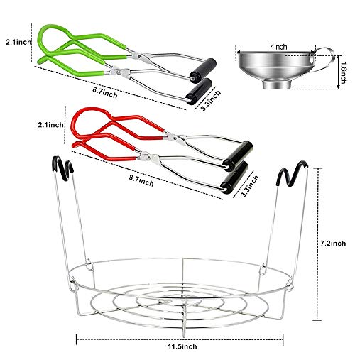 Canning Set with Tongs, Rack, and Funnel