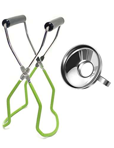 Stainless Steel Jar Lifter Tongs & Funnel Set