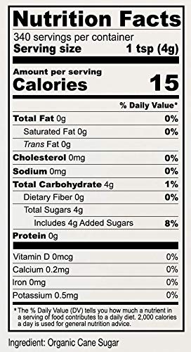 Organic Granulated Cane Sugar, 3 lb, Gluten-Free & Non-GMO