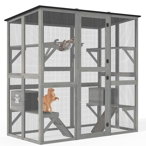 YITAHOME Large Outdoor Cat Enclosure with Cat House