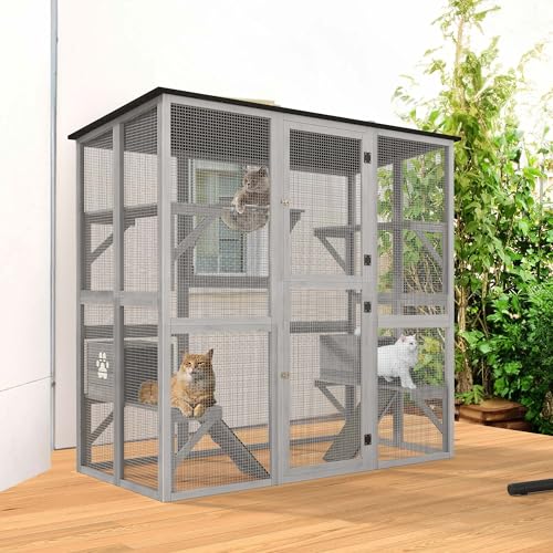YITAHOME Large Outdoor Cat Enclosure with Cat House