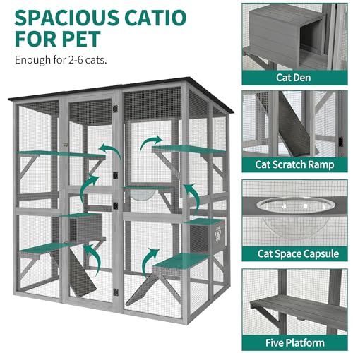 YITAHOME Large Outdoor Cat Enclosure with Cat House