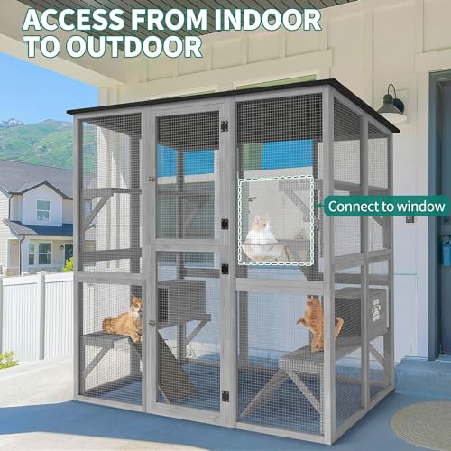 YITAHOME Large Outdoor Cat Enclosure with Cat House