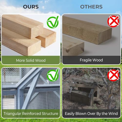Large Wooden Catio with Waterproof Cover for Multiple Cats