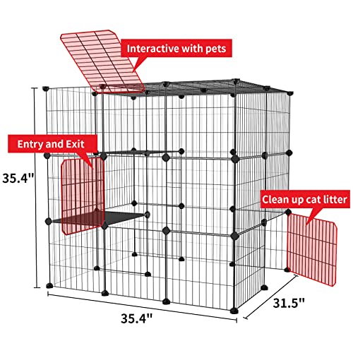 Oneluck 3-Tier DIY Cat Playpen Catio-Fits 1 Cat