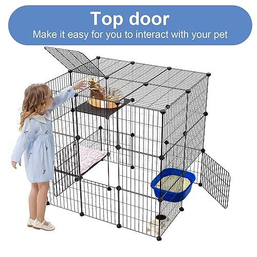 Oneluck 3-Tier DIY Cat Playpen Catio-Fits 1 Cat