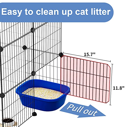 Oneluck 3-Tier DIY Cat Playpen Catio-Fits 1 Cat