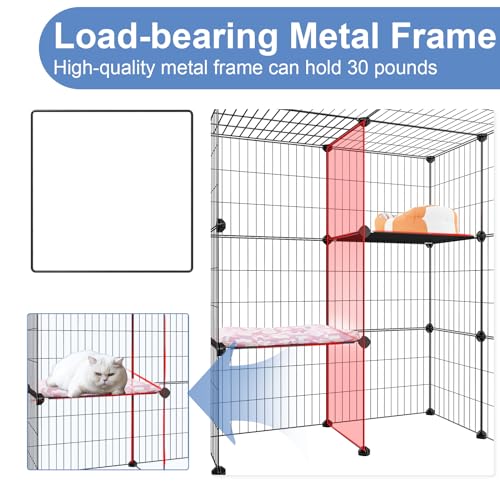 Oneluck 3-Tier DIY Cat Playpen Catio-Fits 1 Cat