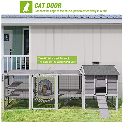 Transformable Large Outdoor Cat House Enclosure - Two Versions