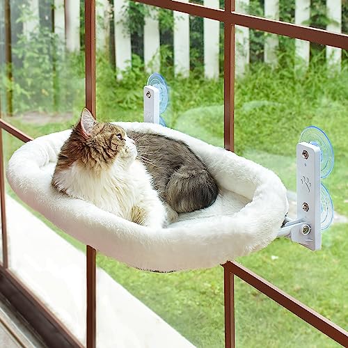 AMOSIJOY Cordless Cat Window Perch with Strong Suction Cups