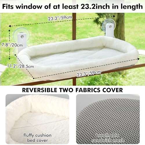 AMOSIJOY Cordless Cat Window Perch with Strong Suction Cups
