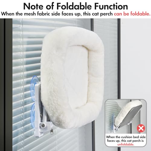 AMOSIJOY Cordless Cat Window Perch with Strong Suction Cups
