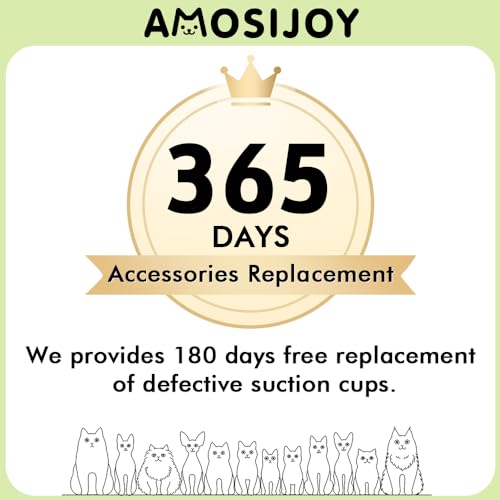 AMOSIJOY Cordless Cat Window Perch with Strong Suction Cups