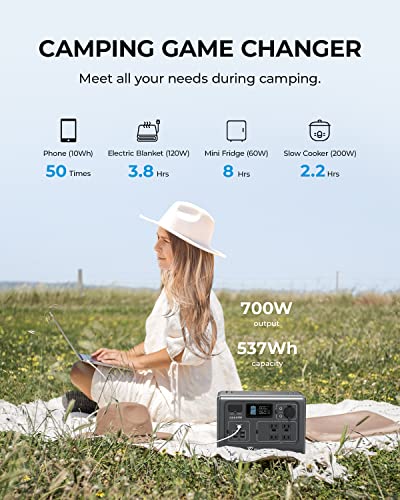 BLUETTI EB55 Portable Power Station, 537Wh Battery Backup