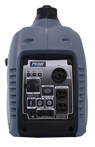 Pulsar G2319N 2,300W Portable Gas-Powered Inverter Generator with USB Outlet & Parallel Capability, CARB Compliant, Gray