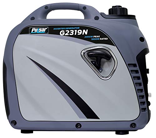 Pulsar G2319N 2,300W Portable Gas-Powered Inverter Generator with USB Outlet & Parallel Capability, CARB Compliant, Gray