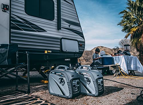 Pulsar G2319N 2,300W Portable Gas-Powered Inverter Generator with USB Outlet & Parallel Capability, CARB Compliant, Gray