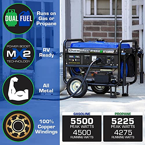 DuroMax Dual Fuel Portable Generator - 5500W