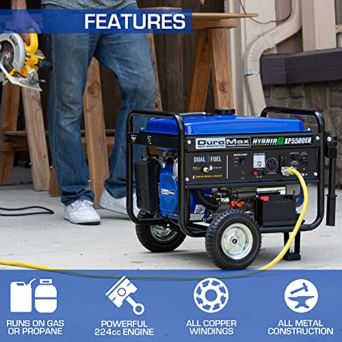 DuroMax Dual Fuel Portable Generator - 5500W