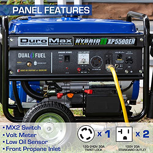 DuroMax Dual Fuel Portable Generator - 5500W