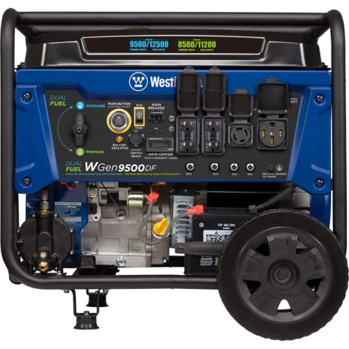 Westinghouse Outdoor Power Equipment 12500 Peak Watt Dual Fuel Home Backup Portable Generator, Remote Electric Start, Transfer Switch Ready, Gas and Propane Powered, CARB Compliant