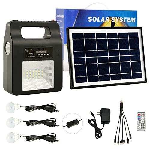 Solar Generator with Panels Included,Portable Power Generators Station 12000mAh with 3 LED Lamps, Emergency Solar Powered Generator for Home Use Camping Emergency Power Supply
