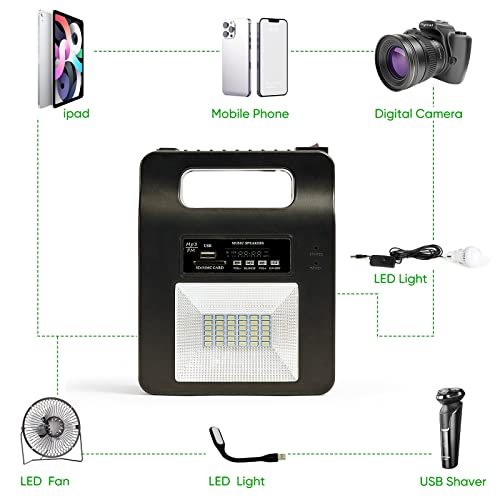 Solar Generator with Panels Included,Portable Power Generators Station 12000mAh with 3 LED Lamps, Emergency Solar Powered Generator for Home Use Camping Emergency Power Supply