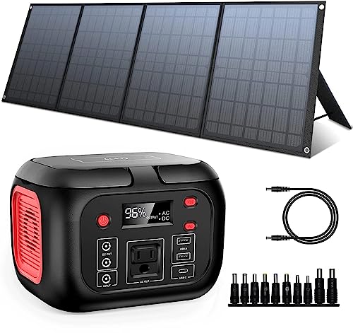 SinKeu 150W Portable Power Station with Solar Panel