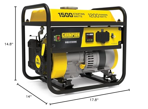 Champion Power Equipment 200915 1500/1200-Watt Portable Generator, CARB
