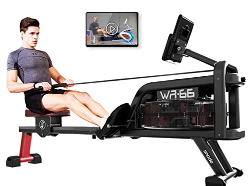 SNODE Water Rower with Bluetooth and Water Resistance