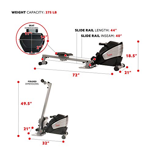 Sunny Health Dual Function Magnetic Rowing Machine