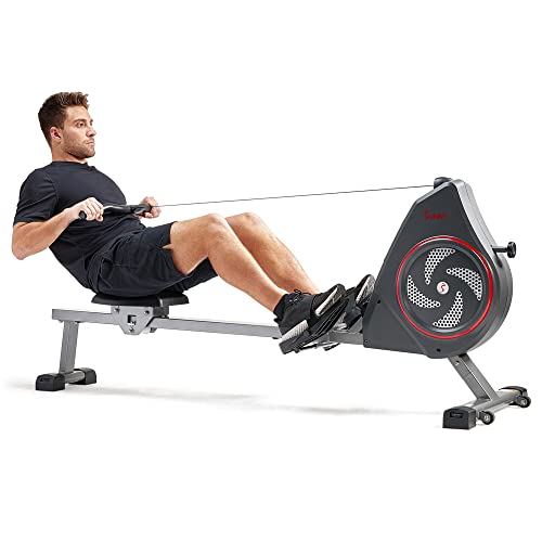 SunnyFit App Compatible Air+ Magnetic Rowing Machine