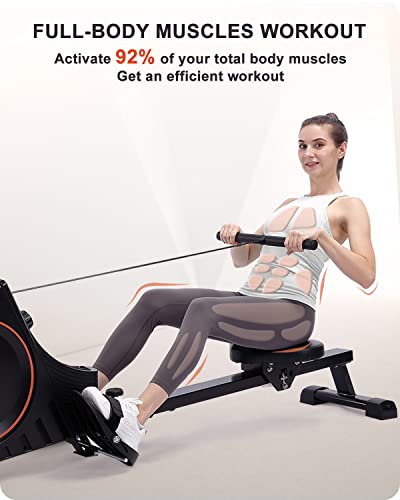 ECHANFIT Foldable Magnetic Rower with LCD Monitor